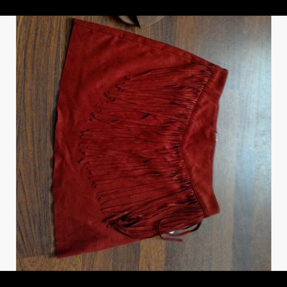 Fringe Maroon Skirt 💃🏽